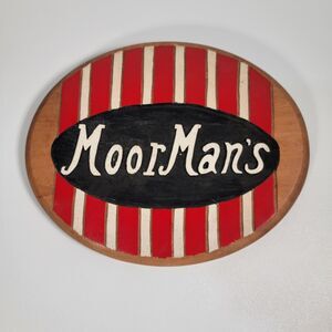 Vintage Moormans Wood Sign "Most New Customers 1979" - 10.5" x 9"